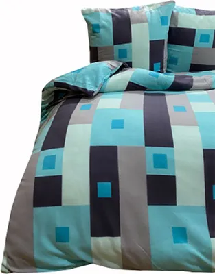 Produktbild von Thermo Fleece Bettwäsche 220x240 Winter Flausch Garnitur Türkis Grau Anthrazit 3 tlg