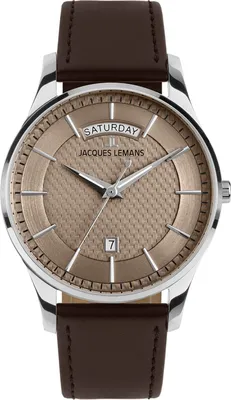 Jacques Lemans 1-2193K Herrenuhr London Quarz Dunkelbraun/Mokka 1