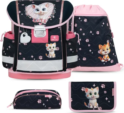 Produktbild von Belmil Classy Schulranzen Set 4-teilig mit Brustgurt - Cute Kitten