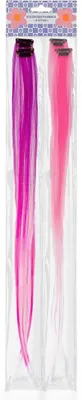 Produktbild von Rosa Haarverlängerungen, 4 Strähnen, 50 cm, Nylon