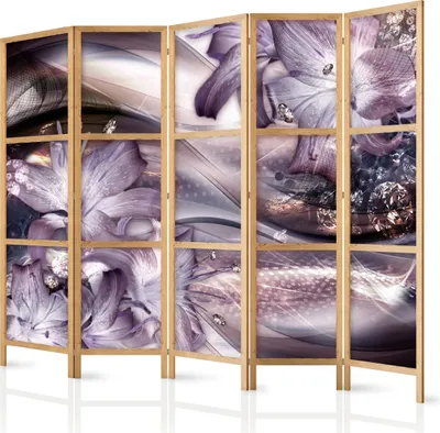 Zdjęcie produktu dla Parawan japoński Kwiaty 225x172 cm 5-częściowy wielokolorowy