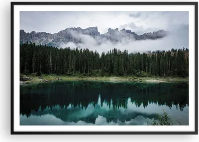 Produktbild von Gerahmtes Poster - Schwarzer Rahmen - Landschaft Berge Wolken - 100x70 cm - Wand Bild - Wanddeko - Wandbilder - Kunstposter - Wandposter - Bilderrahmen - Bilder - Kunstdruck - P2BAA100x70-4671