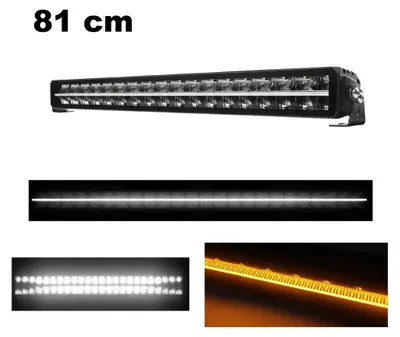 Productafbeelding van 81 cm / 32 inch, 12V - 24V LED-balk, pianodesign, LED-koplamp, zeer krachtig, wit en oranje licht, positielamp