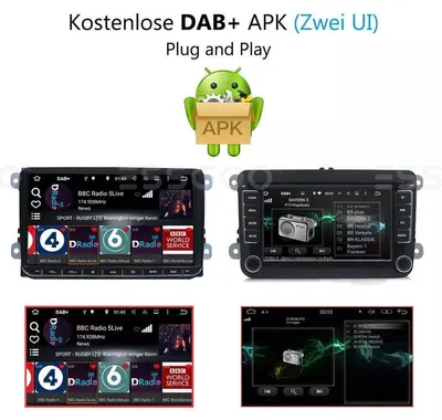 Produktbild von DAB+ Radio Adapter Box mit USB Antenne Digital Audio für Android Autoradio Bluetooth 4 Kanal Empfänger Schwarz Universal