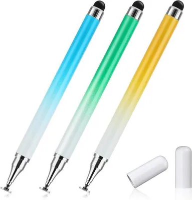 Produktbild von 2-in-1 Stift mit transparenter Scheibe und Silikonspitze für Touchscreens