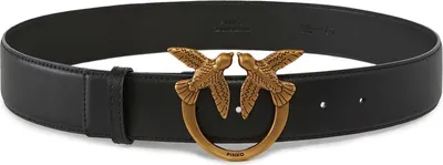 Produktbild von PINKO Leder Gürtel Love Berry H4 Belt W90 Black - Antique Gold schwarz