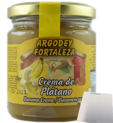 Produktbild von Argodey Fortaleza Crema de Plátano "Bananencreme" (200g Glas) + usy Block