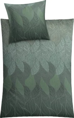 Produktbild von Kleine Wolke Bettwäsche Satin JAMIRO Tannengrün 155 x 220 cm und 80 x 80 cm
