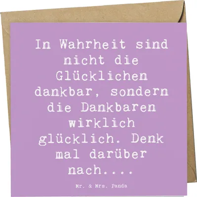 Produktbild von Mr. & Mrs. Panda Glückwunschkarte Spruch Dankbarkeit für kleine Dinge - Lavendeltraum - Geschenk, anlasskarte, Grußkarte, Stressbewältigung, doppelkarte, Klappkarte