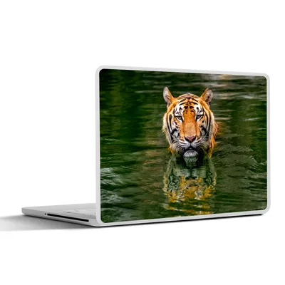 Produktbild von MuchoWow® Laptop Aufkleber Sticker Cover Tiger im Wasser 36.5x27.5 cm - Laptop-Sticker