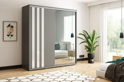 Obrázek produktu pro Dvoudveřová šatní skříň 175/245 ELIANA - grafit