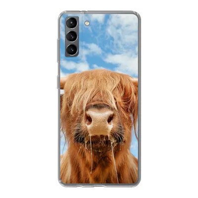 Produktbild von MuchoWow® Handyhülle Schutzhülle Hülle für Samsung Galaxy S21 Plus Schottischer Highlander - Wolke - Tiere Silikon Softcase Handy Hülle - Handy-Tasche