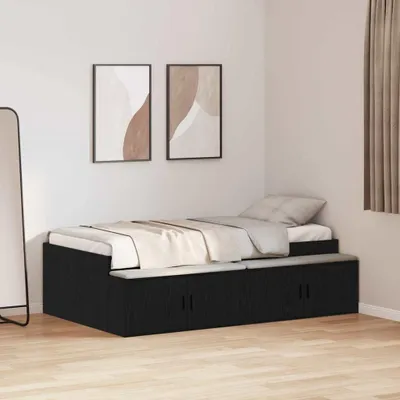 Produktbild von Maison Exclusive - Bettrahmen Schwarz Eichen-Optik 90 x 200 cm Holzwerkstoff