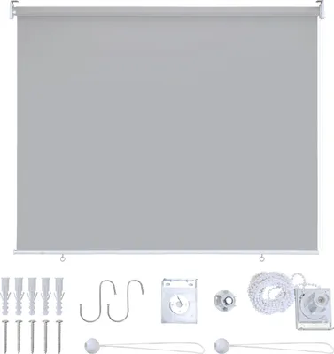 Produktbild von Faziango Senkrechtmarkise 160x240 cm Balkonrollo Hellgrau UV Schutz Sonnenschutz Sichtschutz wasserdicht wetterfest Balkon Terrasse