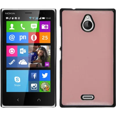 Produktbild von PhoneNatic Case kompatibel mit  Nokia X2 - Hülle rosa Lederoptik Hard-case + 2 Schutzfolien