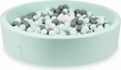 Image de Dry Mint Pool 130x30 avec 600 boules : blanc, gris, menthe claire