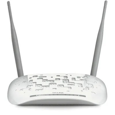Produktbild von TP-Link TD-W8961N, Wi-Fi 4 (802.11n), Einzelband (2,4GHz), Ethernet/LAN, ADSL, Grau, Weiß, Tabletop-Router