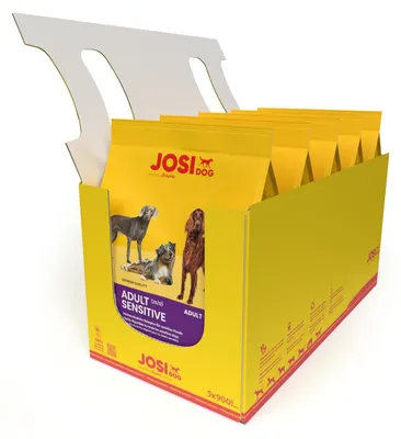 Produktbild von JosiDog Adult Sensitive (5 x 900 g) | Adult | Premium Trockenfutter für empfindliche Hunde | besonders bekömmlich mit viel Geflügelprotein | glutenfrei | Powered by JOSERA | Hundefutter | 5er Pack