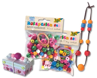 Produktbild von Happy Kidz Bunte Holzperlen, rund 21406196184