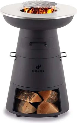 Produktbild von LANDMANN Holzkohlegrill mit Grillrost und Grillplatte, BBQ-Grill, Grillgerät, Barbecue-Gerät, Grill-Equipment für Grillabende und gesellige Mahlzeiten