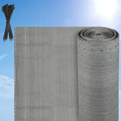 Produktbild von Jiubiaz Schattiergewebe Zaunblende Tennisblende 1.2x25M Sichtschutz HDPE Zaun Netz Schattier Gewebe Windschutz Grau