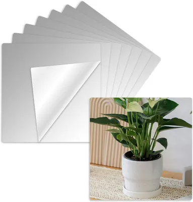 Zdjęcie produktu dla Naklejki ścienne z lustra akrylowego, 20 x 20 cm, 8 sztuk, odporne na uderzenia, do dekoracji ścian