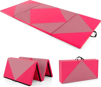 Produktbild von COSTWAY Weichbodenmatte klappbar, Gymnastikmatte tragbar, Yogamatte Turnmatte 240 x 120 x 5 cm Rosa
