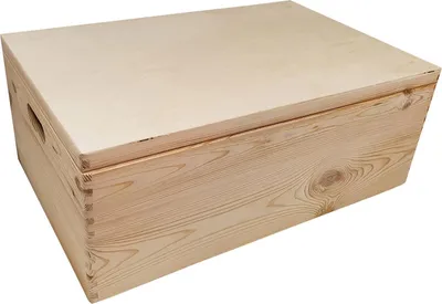 Obrázek produktu pro Dřevěný úložný box na hračky Playwood s odklápěcím víkem a držadly