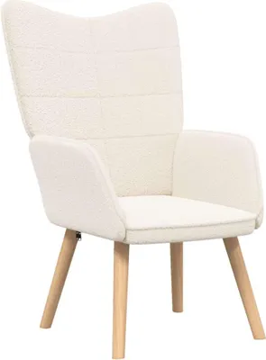 Zdjęcie produktu dla vidaXL Fotel kremowy 62 x 67 x 95,5 cm Tkanina Sherpa