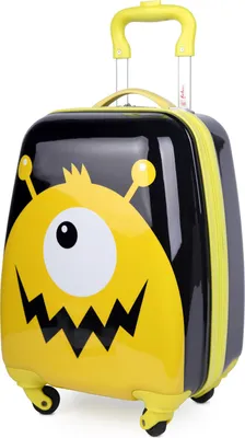 Produktbild von HAUPTSTADTKOFFER - For Kids - Kindergepäck Kinderkoffer mit Rollen 47cm Trolley für Kinder Flugzeug Kindertrolley Handgepäck, Hartschale 24L, Monster,Schwarz-Gelb