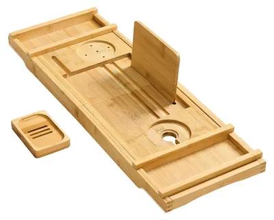 Produktbild von Bambus-Duschregal verstellbar – Organizer – Badregal – 23 x 95,6 x 4,2 cm