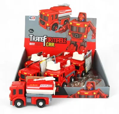 Produktbild von Dromader Roboter-Feuerwehrauto Spielzeugfahrzeug 2in1
