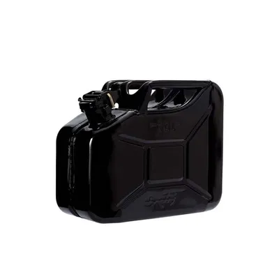 Produktbild von Oxid7® Benzinkanister Kraftstoffkanister Metall 10 L Schwarz mit UN-Zulassung inkl. Ausgießer Bauart für Benzin Diesel Kraftstoff Kanister