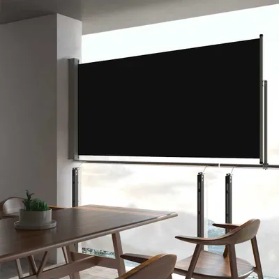 Obrázek produktu pro Výsuvná boční markýza 80×300 cm černá