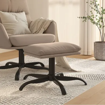 Produktbild von Möbel Fußhocker Hellgrau 60x60x36 cm Mikrofasergewebe - Fußhocker 341622