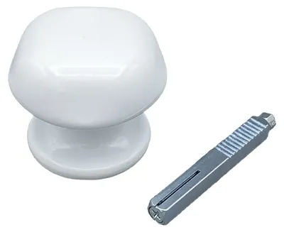 Produktbild von Türgriff, Ø 60 mm, aus Aluminium, Farbe: Weiß, RAL 9010.