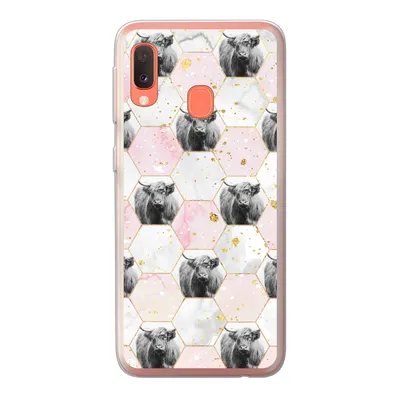 Produktbild von MuchoWow® Handyhülle Schutzhülle Hülle für Samsung Galaxy A20e Schottischer Highlander - Muster - Gold Silikon Softcase Handy Hülle - Abdeckung