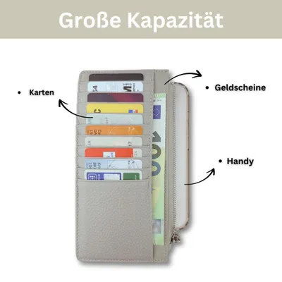 Produktbild von Fomax Geldbörse aus echtem Leder, elegantes Design, Braun