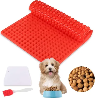 Produktbild von Hundekekse Backmatte mit Mini Halbkugel Form für Hundeleckerli, in rot