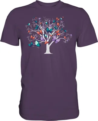 Produktbild von Frauen Bunter Schmetterling Baum T-Shirt – Urban Purple / XL