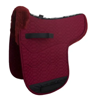 Produktbild von Engel Reitsport Satteldecke SADEK1 Lammfell & Baumwollsteppstoff, Fell in Sattellage, Fellkranz vorne, Bordeaux-Bordeaux-D (Dressur)