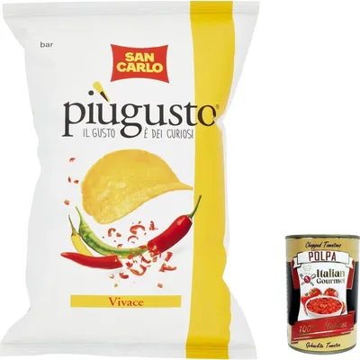 Produktbild von 10x San Carlo più gusto Vivace Chips Patatine Kartoffelchips gesalzen 50g chips + Italian Gourmet polpa 400g