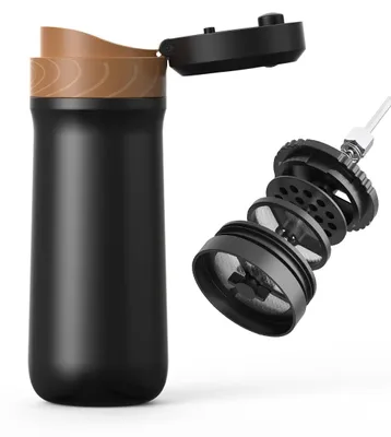 French Press Kaffeemaschine, 320 ml, vakuumisoliert, Edelstahl