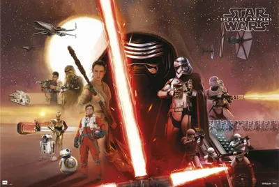 Image de Star Wars - Poster - EP7 All Characters + 1 sur-poster de taille 61x91,5cm
