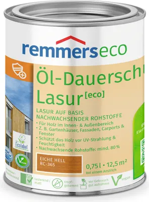 Produktbild von Remmers Öl-Dauerschutz-Lasur [eco] eiche hell (RC-365) 0,75 l, Holzlasur aussen
