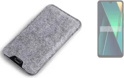 Produktbild von K-S-Trade Filz Handyhülle kompatibel mit POCO C75 Schutzhülle Filztasche Filz Tasche Case Sleeve Handy Hülle Filzhülle grau