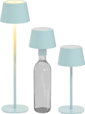 Produktbild von LED Tischlampe Flaschenleuchte 3in1 max. 45cm hoch warmweißes Licht (3000K) babyblau