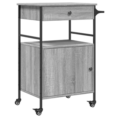 Image de vidaXL Chariot de cuisine Gris Sonoma 56x43x89,5 cm Bois composite