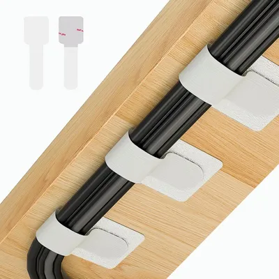 Produktbild von Abnii 50 Stück Kabelmanagement Schreibtisch, Kabelbinder Selbstklebend Weiß