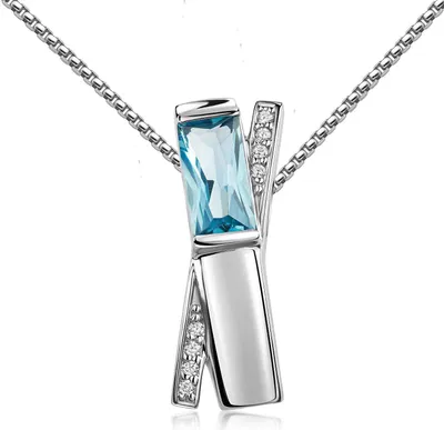 Produktbild von MATERIA by Matthias Wagner Zirkonia Anhänger blau 925 Sterling Silber rhodiniert in Box KA-433